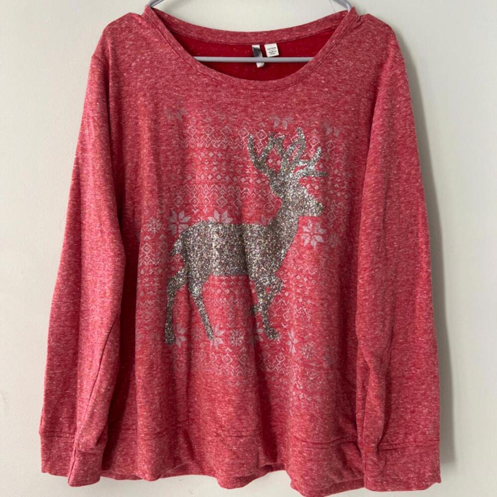 Style & Co Plus Size Reindeer Sweatshirt – Size 14/16w| Perfect for the Holidays